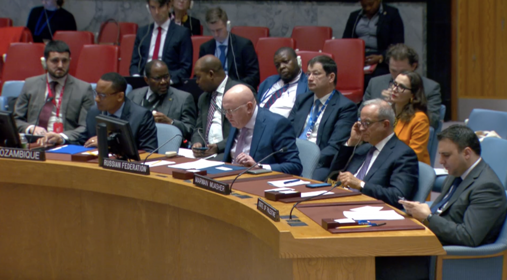 Выступление Постоянного представителя В.А.Небензи на заседании СБ ООН по положению на Ближнем Востоке, включая палестинский вопрос 