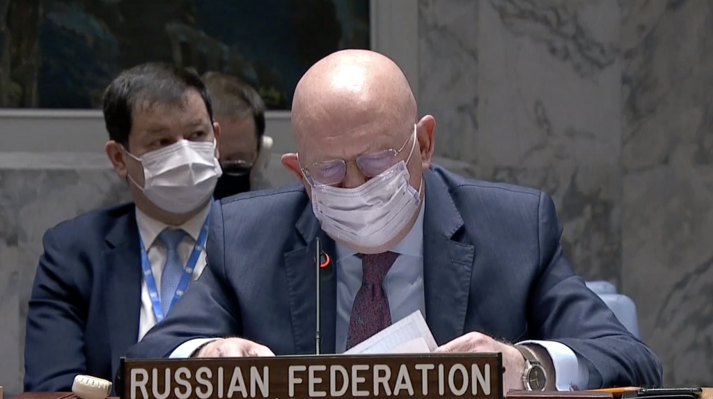 Statement by Permanent Representative Vassily Nebenzia requesting a procedural vote on the US proposal to convene a UNSC meeting on Ukraine