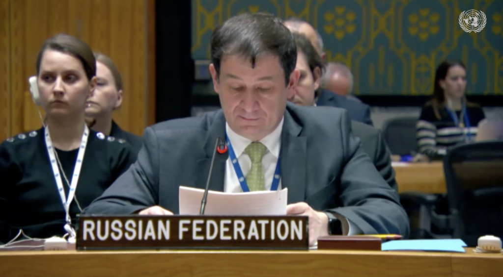Explanation of vote by Charge d'Affaires of the Russian Federation Dmitry Polyanskiy before the UNSC vote on a UAE-proposed draft resolution on the Middle East (Palestine)