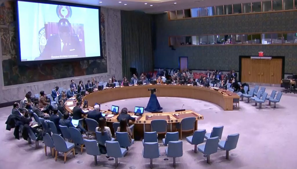 Выступление заместителя Постоянного представителя А.М.Евстигнеевой на заседании СБ ООН о деятельности Отделения ООН для Западной Африки и Сахеля 