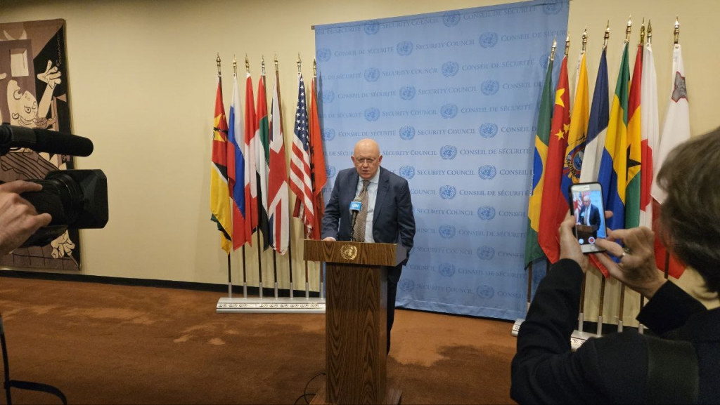 Remarks to the press by Permanent Representative Vassily Nebenzia following UNSC vote on a draft resolution on the situation in the Middle East, including the Palestinian question