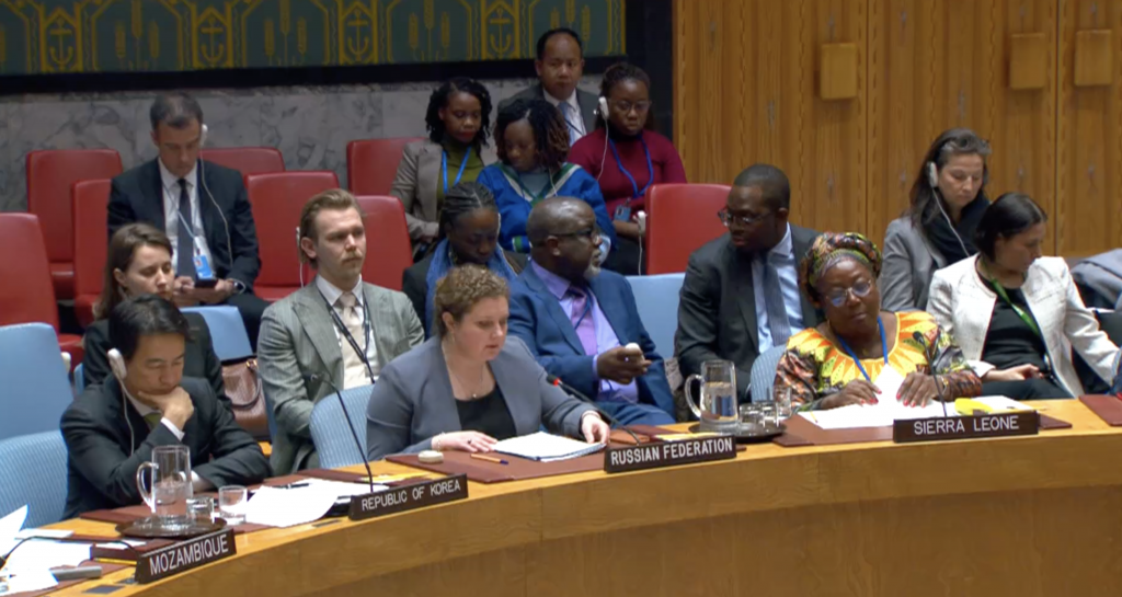 Выступление заместителя Постоянного представителя А.М.Евстигнеевой на заседании СБ ООН на тему «Продвижение предотвращения конфликтов»